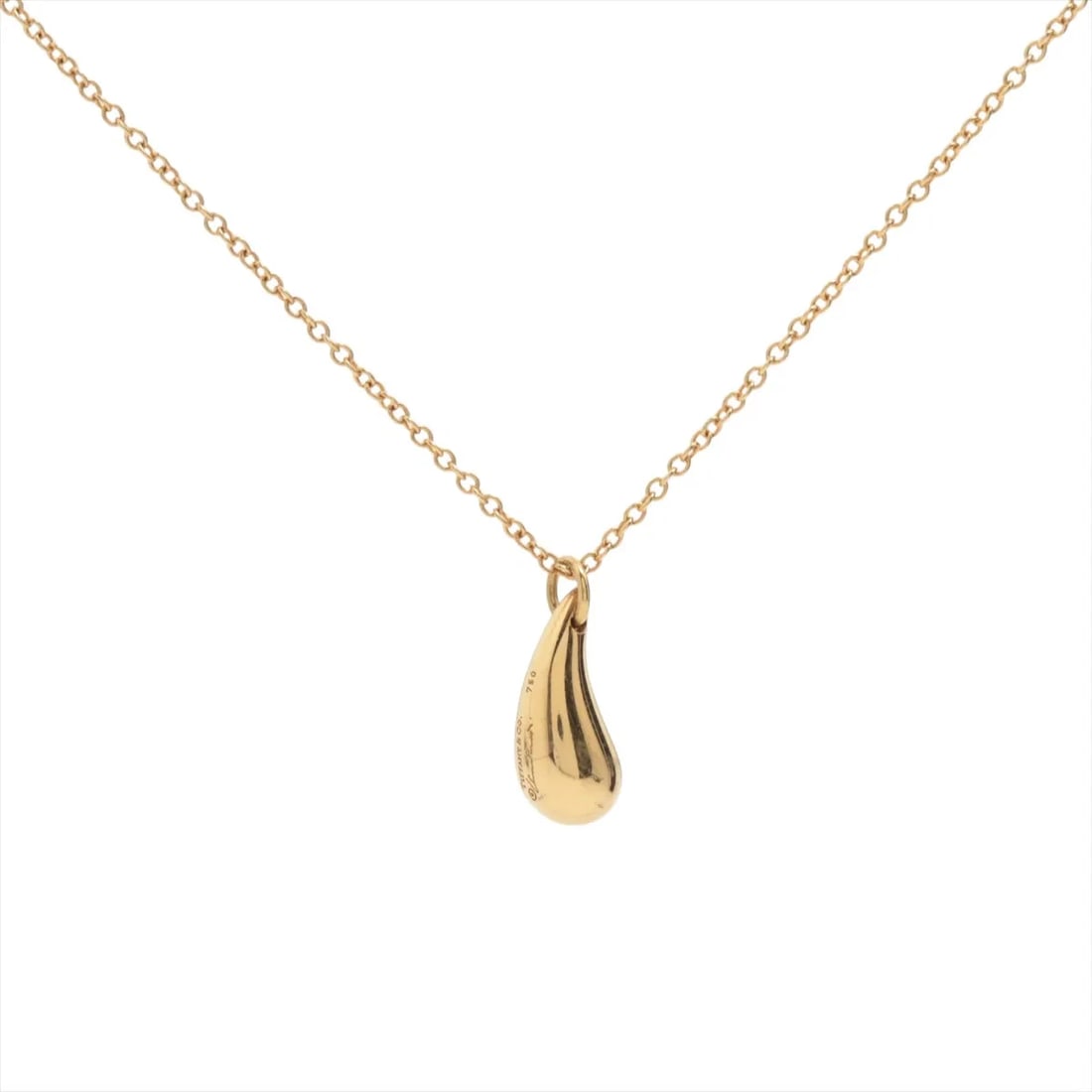 TIFFANY TEARDROP NECKLACE 750(YG): Tiffany Teardrop Necklace 750(YG) Brand: Tiffany Type/Style: Necklace Material: 750(YG) Color: yellow Gold Size: Chain length:41.1cm Accessories: None Accessories Notice: When purchasing pre-owned