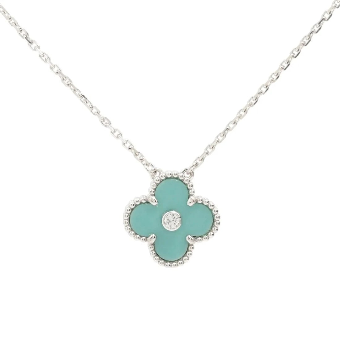VAN CLEEF & ARPELS DIAMOND NECKLACE 750(WG): Van Cleef & Arpels diamond Necklace 750(WG) Brand: Van Cleef & Arpels Type/Style: Necklace Material: 750(WG) Color: White Gold Size: Chain length:42cm Accessories: None Accessories Notice: