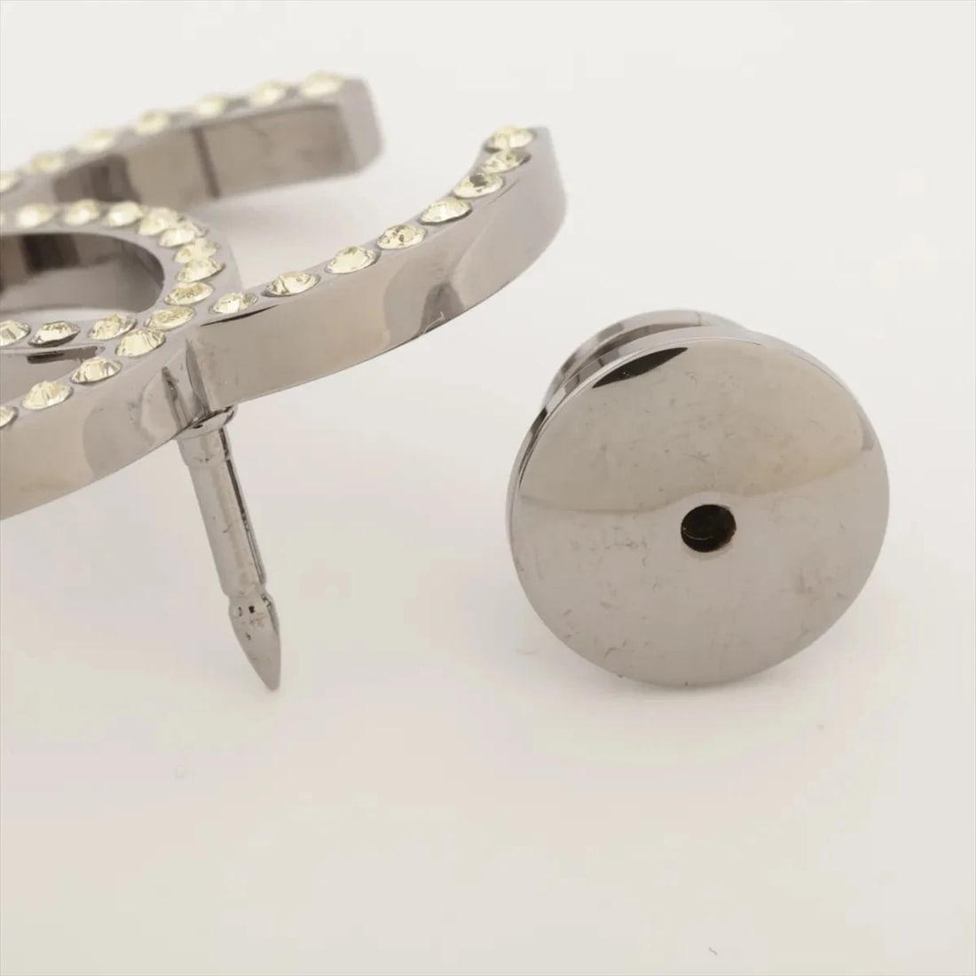 CHANEL COCO MARK BROOCH GPRHINESTONE SILVER - 2