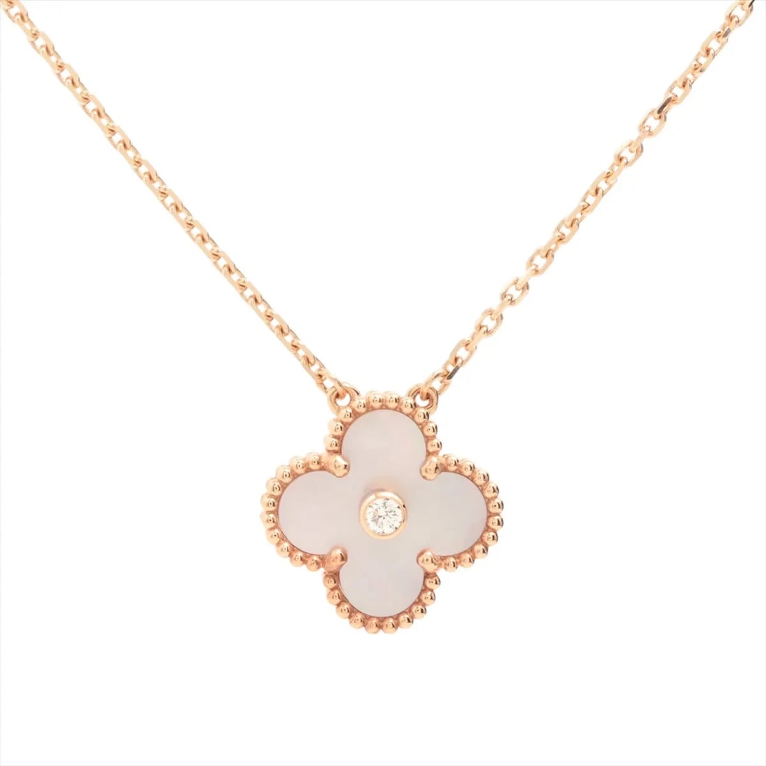 VAN CLEEF & ARPELS DIAMOND NECKLACE 750(PG): Van Cleef & Arpels diamond Necklace 750(PG) Brand: Van Cleef & Arpels Type/Style: Necklace Material: 750(PG) Color: PG Size: Chain length:41cm Accessories: None Accessories Notice: When purchasing