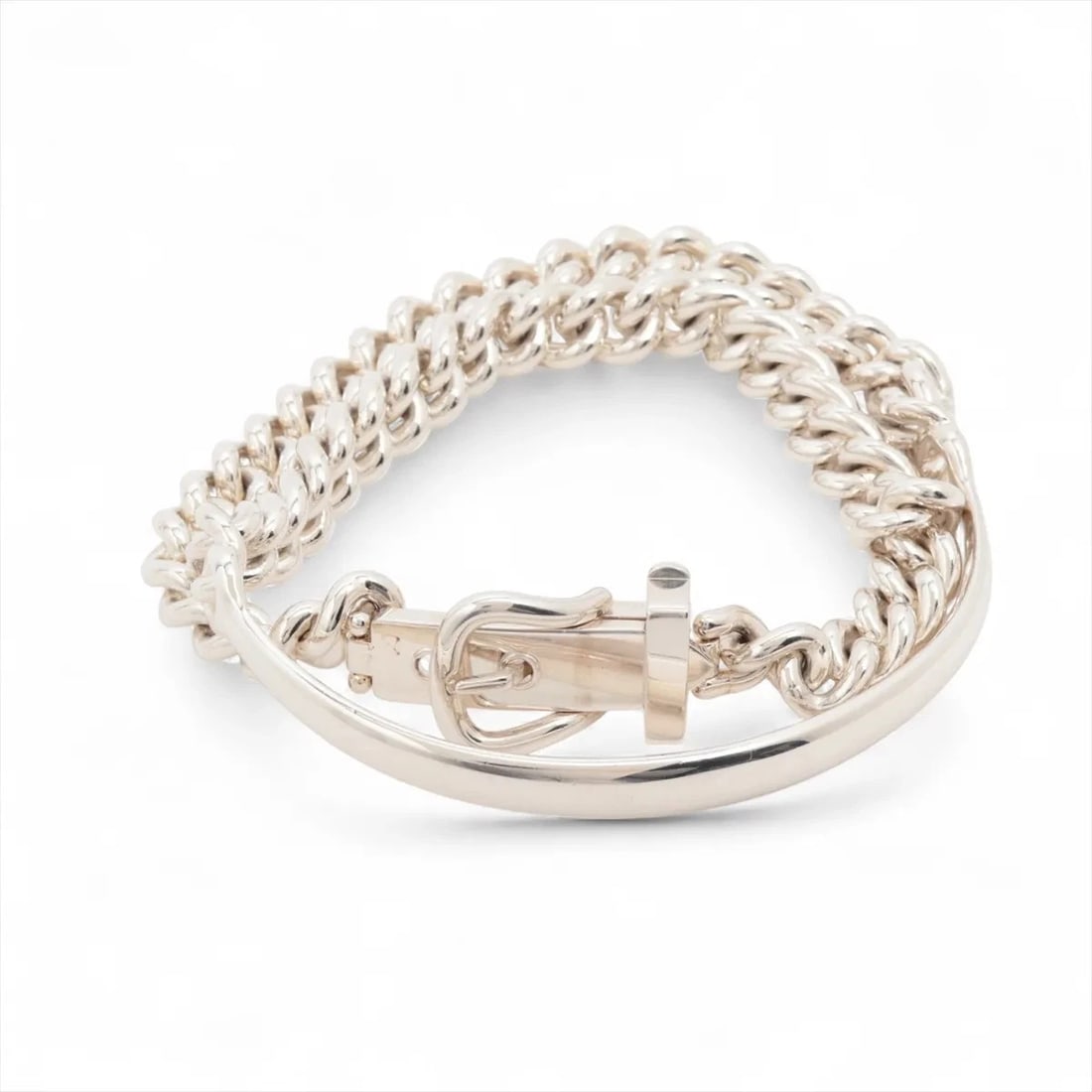 HERMES BOUCLES SERIE UNFLEXIBLES DUBLETOUR BRACELET 925 SILVER: Hermes Boucles Serie unflexibles Dubletour Bracelet 925 Silver Brand: Hermes Type/Style: Bracelet Material: 925 Color: Silver Size: Bracelet length:16.5cm Accessories: None Accessories Notice: When