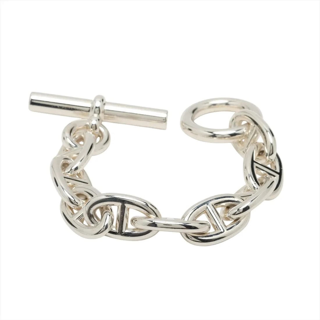 HERMES CHAINE D'ANCRE TGM BRACELET 925 SILVER: Hermes Chaine d'Ancre TGM Bracelet 925 Silver Brand: Hermes Type/Style: Bracelet Material: 925 Color: Silver Size: Bracelet length:12cm Accessories: None Accessories Notice: When purchasing pre-owned