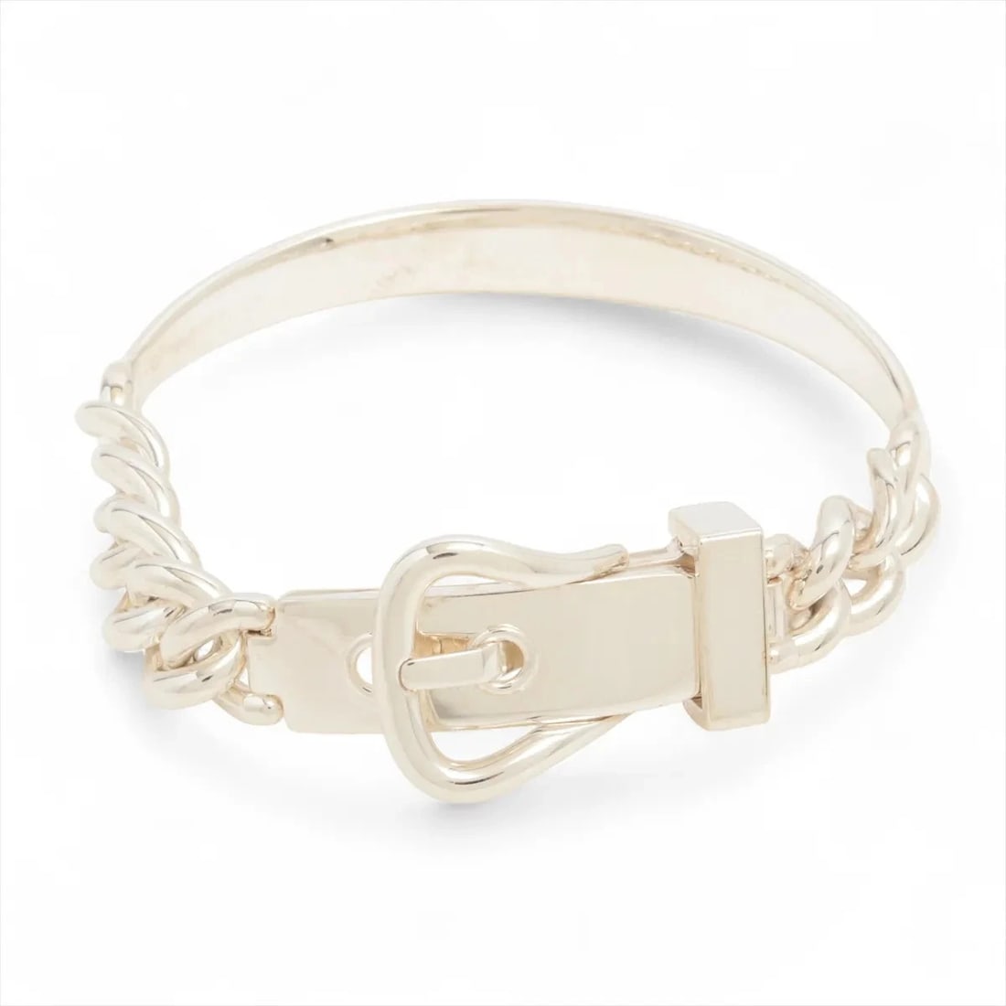 HERMES BOUCLES SERIE UNFLEXIBLES BRACELET 925 SILVER: Hermes Boucles Serie unflexibles Bracelet 925 Silver Brand: Hermes Type/Style: Bracelet Material: 925 Color: Silver Size: Bracelet length:18cm Accessories: None Accessories Notice: When purchasing