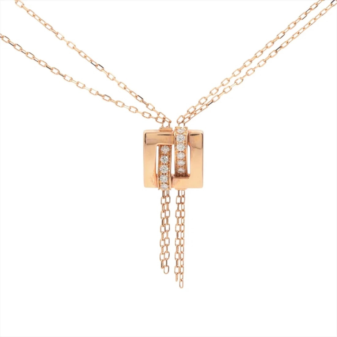 BOUCHERON DECHAINEE DIAMOND NECKLACE 750(PG): Boucheron Dechainee diamond Necklace 750(PG) Brand: Boucheron Type/Style: Necklace Material: 750(PG) Color: Pink Gold Size: Chain length:44cm Accessories: None Accessories Notice: When purchasing