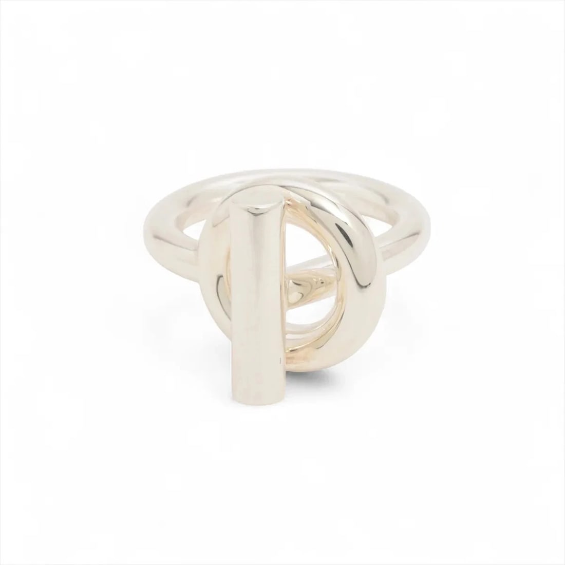 HERMES ECHAPPEE RING 925 SILVER: Hermes Echappee Ring 925 Silver Brand: Hermes Type/Style: Ring Material: 925 Color: Silver Size: 5.25 US Accessories: None Accessories Notice: When purchasing pre-owned goods, please refer to the