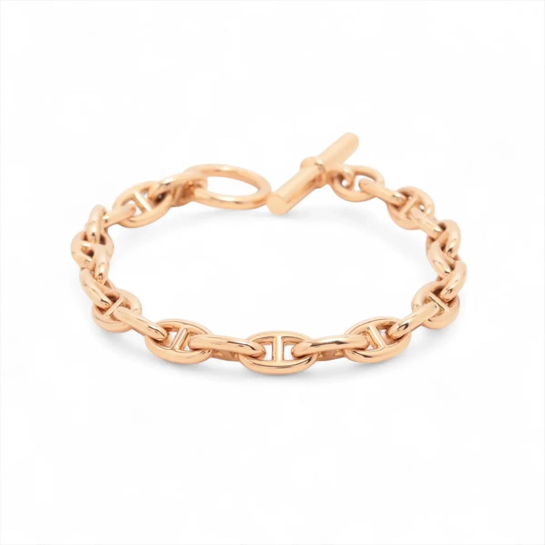 HERMES CHAINE D'ANCRE TPM BRACELET 750(PG): Hermes Chaine d'Ancre TPM Bracelet 750(PG) Brand: Hermes Type/Style: Bracelet Material: 750(PG) Color: Pink Gold Size: Bracelet length:6cm Accessories: None Accessories Notice: When purchasing