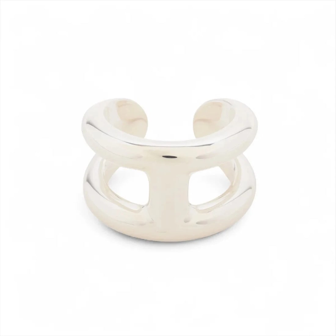 HERMES OSMOZ PM RING 925 SILVER: Hermes Osmoz PM Ring 925 Silver Brand: Hermes Type/Style: Ring Material: 925 Color: Silver Size: 5.5 - 5.75 US Accessories: None Accessories Notice: When purchasing pre-owned goods, please refer to