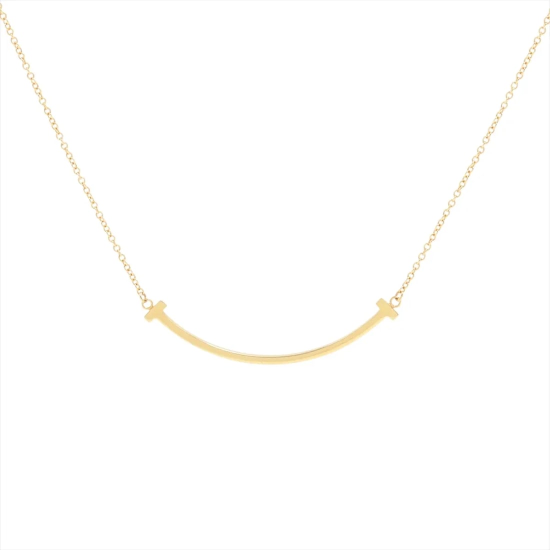 TIFFANY T SMILE SMALL NECKLACE 750(YG): Tiffany T Smile Small Necklace 750(YG) Brand: Tiffany Type/Style: Necklace Material: 750(YG) Color: Yellow Gold Size: Chain length:46cm Accessories: None Accessories Notice: When purchasing pre-owned