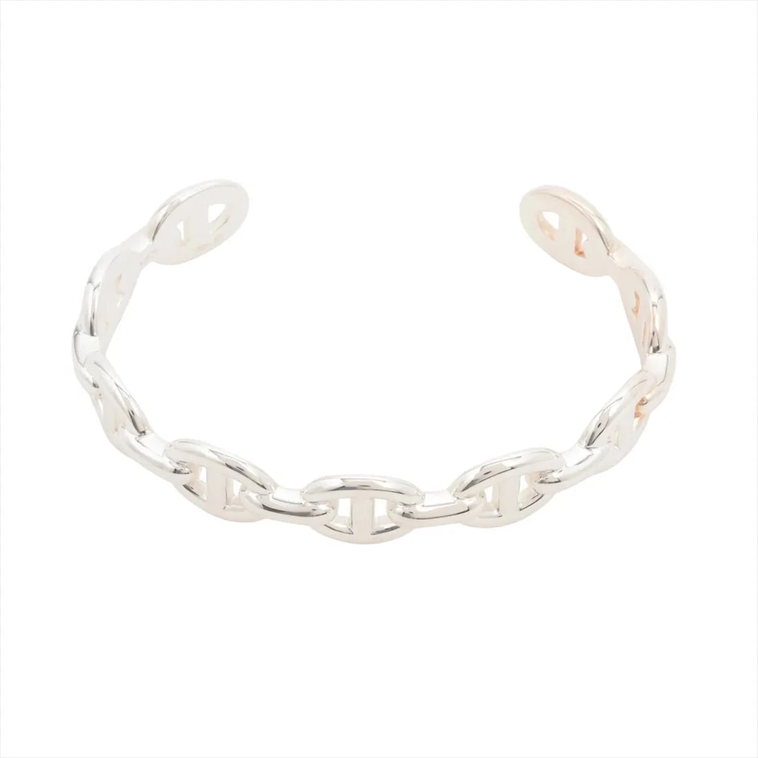 HERMES CHAINE D'ANCRE BANGLE 925 SILVER: Hermes Chaine d'Ancre Bangle 925 Silver Brand: Hermes Type/Style: Bracelet Material: 925 Color: Silver Size: Bracelet length:15cm Accessories: None Accessories Notice: When purchasing pre-