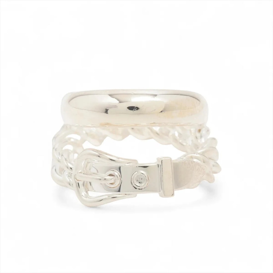 HERMES BOOKLE SERIE UNFLEXIBL RING 925 SILVER: Hermes Bookle Serie Unflexibl Ring 925 Silver Brand: Hermes Type/Style: Ring Material: 925 Color: Silver Size: 7.75 - 8 US Accessories: None Accessories Notice: When purchasing pre-owned g