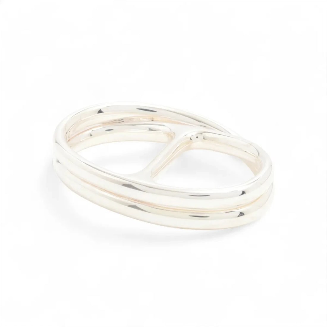 HERMES CHAINE D'ANCRE PUNK DOUBLE RING 925 SILVER: Hermes Chaine d'Ancre punk double Ring 925 Silver Brand: Hermes Type/Style: Ring Material: 925 Color: Silver Size: 5.25 US Accessories: None Accessories Notice: When purchasing pre-owned goods,