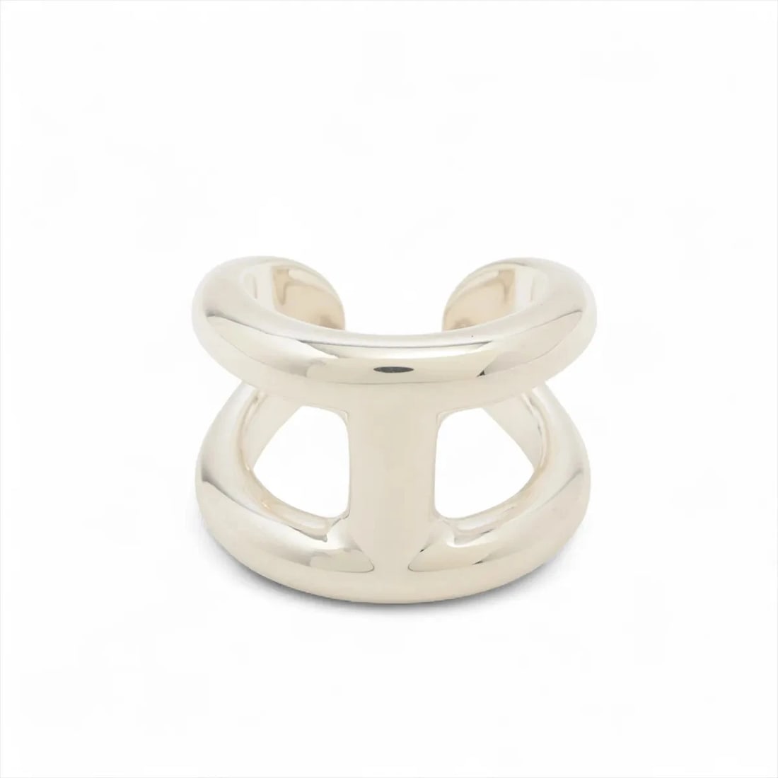 HERMES OSMO'S GM RING 925 SILVER: Hermes Osmo's GM Ring 925 Silver Brand: Hermes Type/Style: Ring Material: 925 Color: Silver Size: 6.25 - 6.5 US Accessories: None Accessories Notice: When purchasing pre-owned goods, please refer to