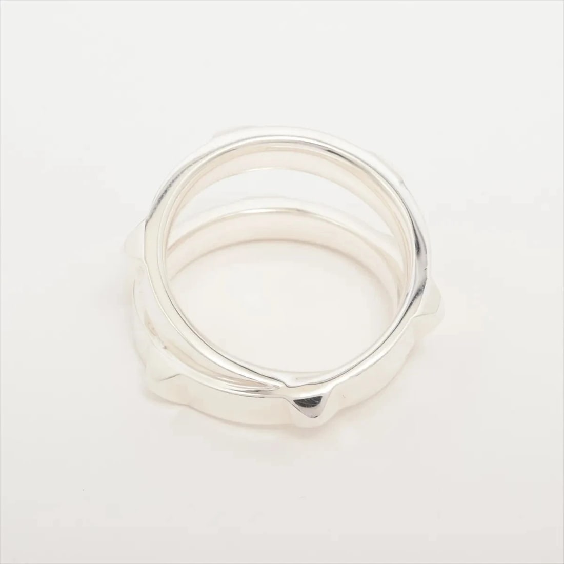 HERMES CRUDU H DOUBLE RING 925 SILVER: Hermes Crudu H double Ring 925 Silver Brand: Hermes Type/Style: Ring Material: 925 Color: Silver Size: 7.75 - 8 US Accessories: None Accessories Notice: When purchasing pre-owned goods, pl