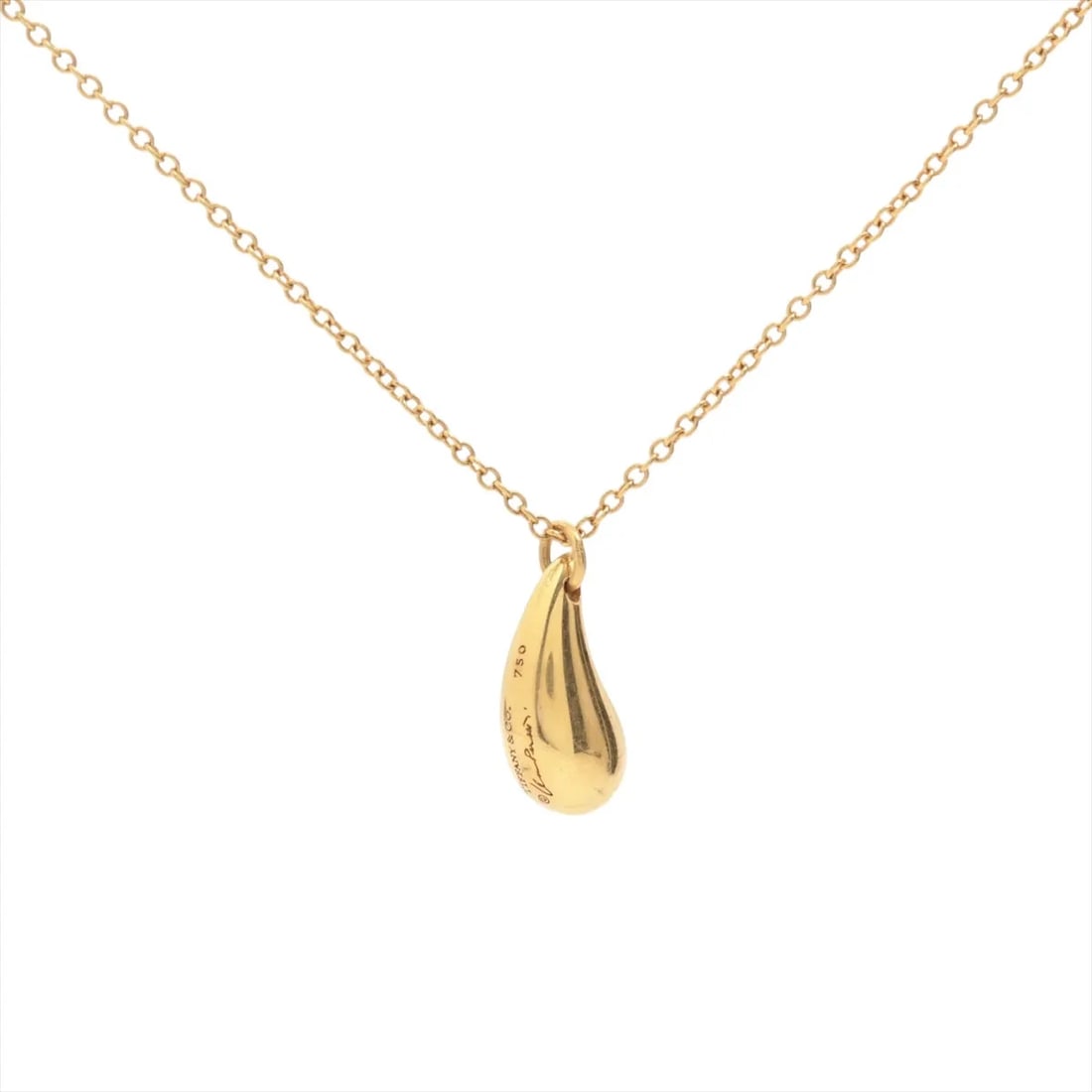 TIFFANY TEARDROP NECKLACE 750(YG): Tiffany Teardrop Necklace 750(YG) Brand: Tiffany Type/Style: Necklace Material: 750(YG) Color: Yellow Gold Size: Chain length:40.8cm Accessories: None Accessories Notice: When purchasing pre-owned