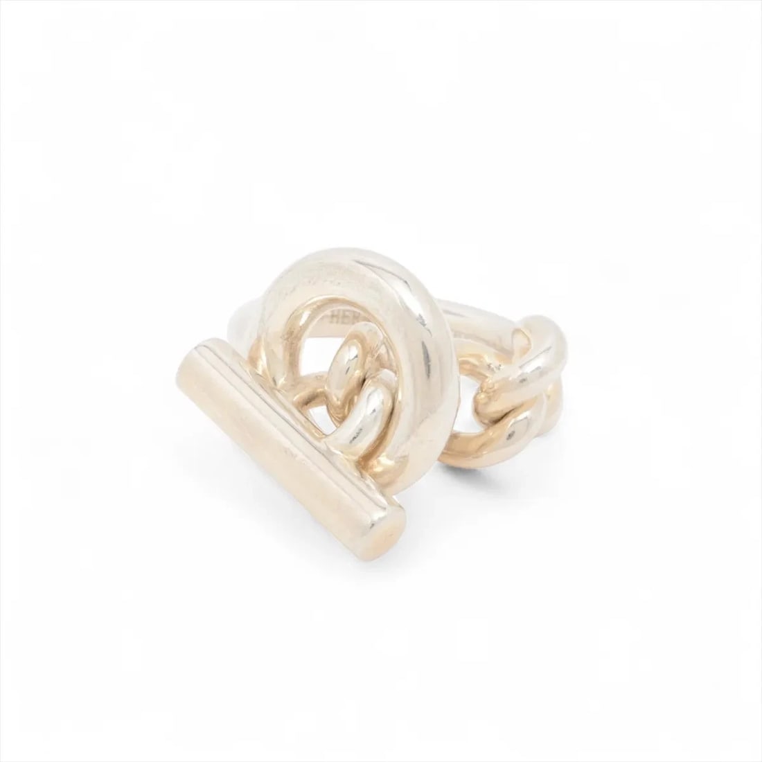 HERMES CROISET RING 925 SILVER: Hermes Croiset Ring 925 Silver Brand: Hermes Type/Style: Ring Material: 925 Color: Silver Size: 5.25 US Accessories: None Accessories Notice: When purchasing pre-owned goods, please refer to the