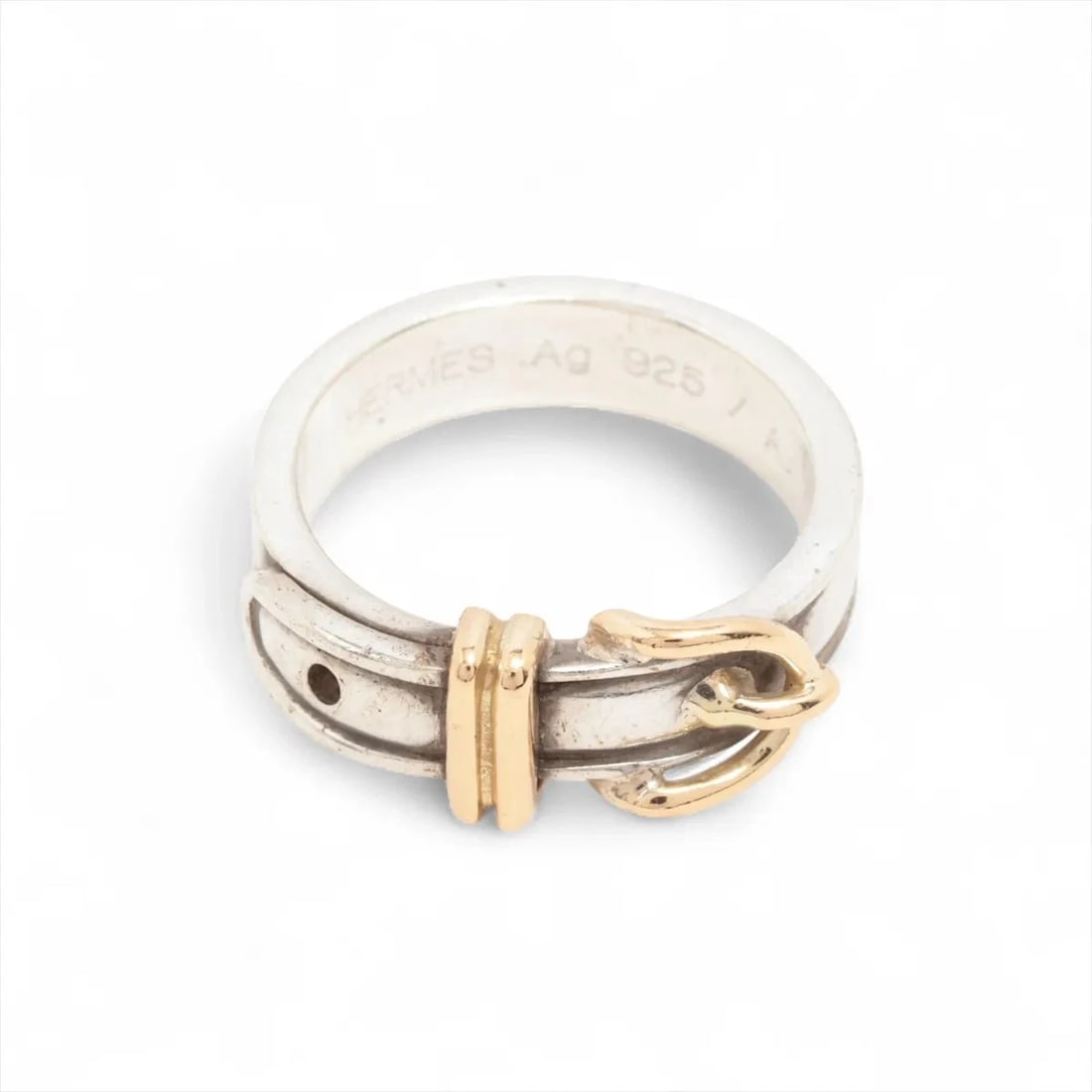 HERMES SAN TULLE RING 925?750 SILVER X GOLD: Hermes San Tulle Ring 925?750 Silver x gold Brand: Hermes Type/Style: Ring Material: 925?750 Color: Silver x gold Size: 4.75 - 5 US Accessories: None Accessories Notice: When purchasing pr