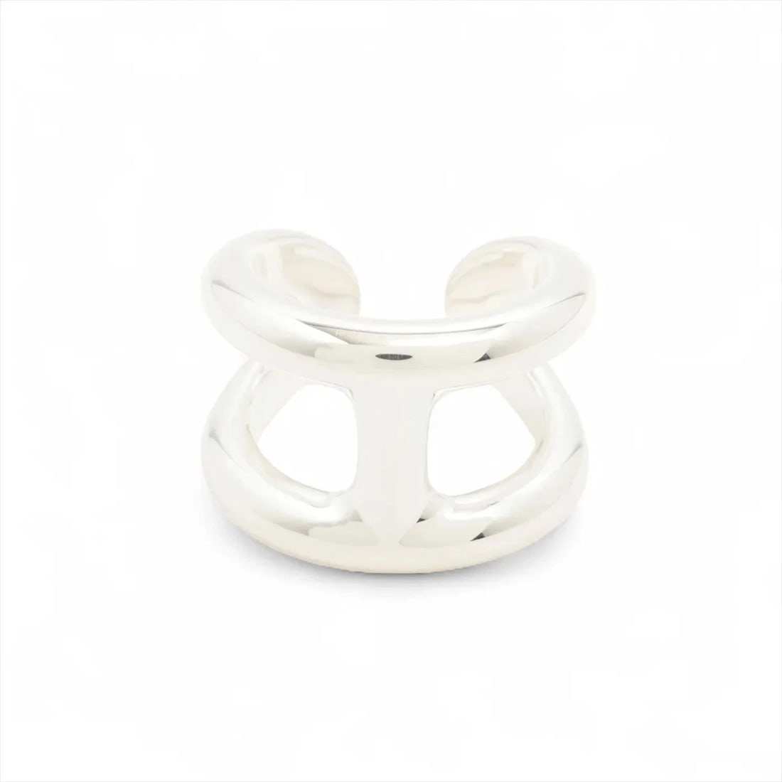 HERMES OSMO'S GM RING 925 SILVER: Hermes Osmo's GM Ring 925 Silver Brand: Hermes Type/Style: Ring Material: 925 Color: Silver Size: 6.75 - 7 US Accessories: None Accessories Notice: When purchasing pre-owned goods, please refer to