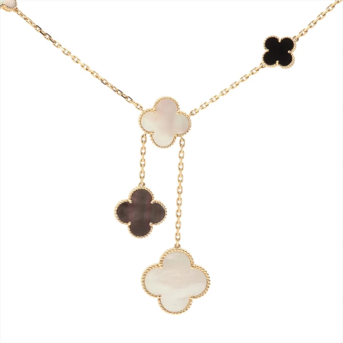 VAN CLEEF & ARPELS MAGIC ONYX NECKLACE 750(YG): Van Cleef & Arpels Magic Onyx Necklace 750(YG) Brand: Van Cleef & Arpels Type/Style: Necklace Material: 750(YG) Color: Yellow Gold Size: Chain length:40.9cm Accessories: None Accessories N