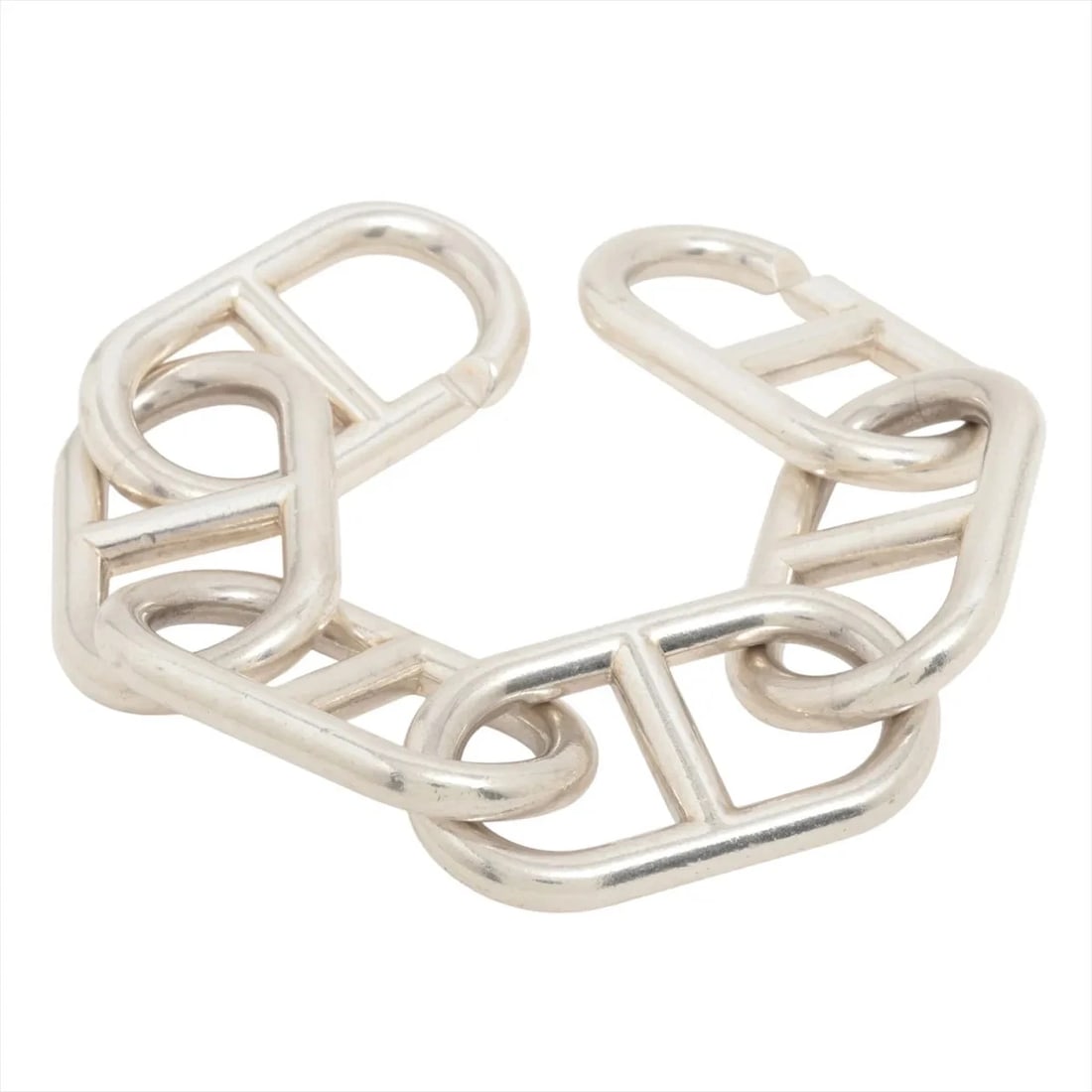 HERMES CHENE DUNKLOUJEAN BRACELET 925 SILVER: Hermes Chene Dunkloujean Bracelet 925 Silver Brand: Hermes Type/Style: Bracelet Material: 925 Color: Silver Size: Bracelet length:17cm Accessories: None Accessories Notice: When purchasing pre-owned