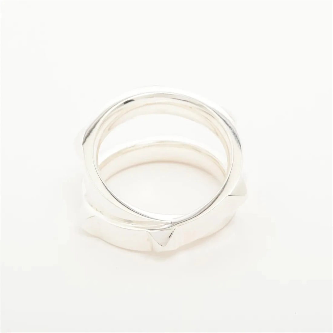 HERMES MINI CREW DOUBLE RING 925 SILVER - 2