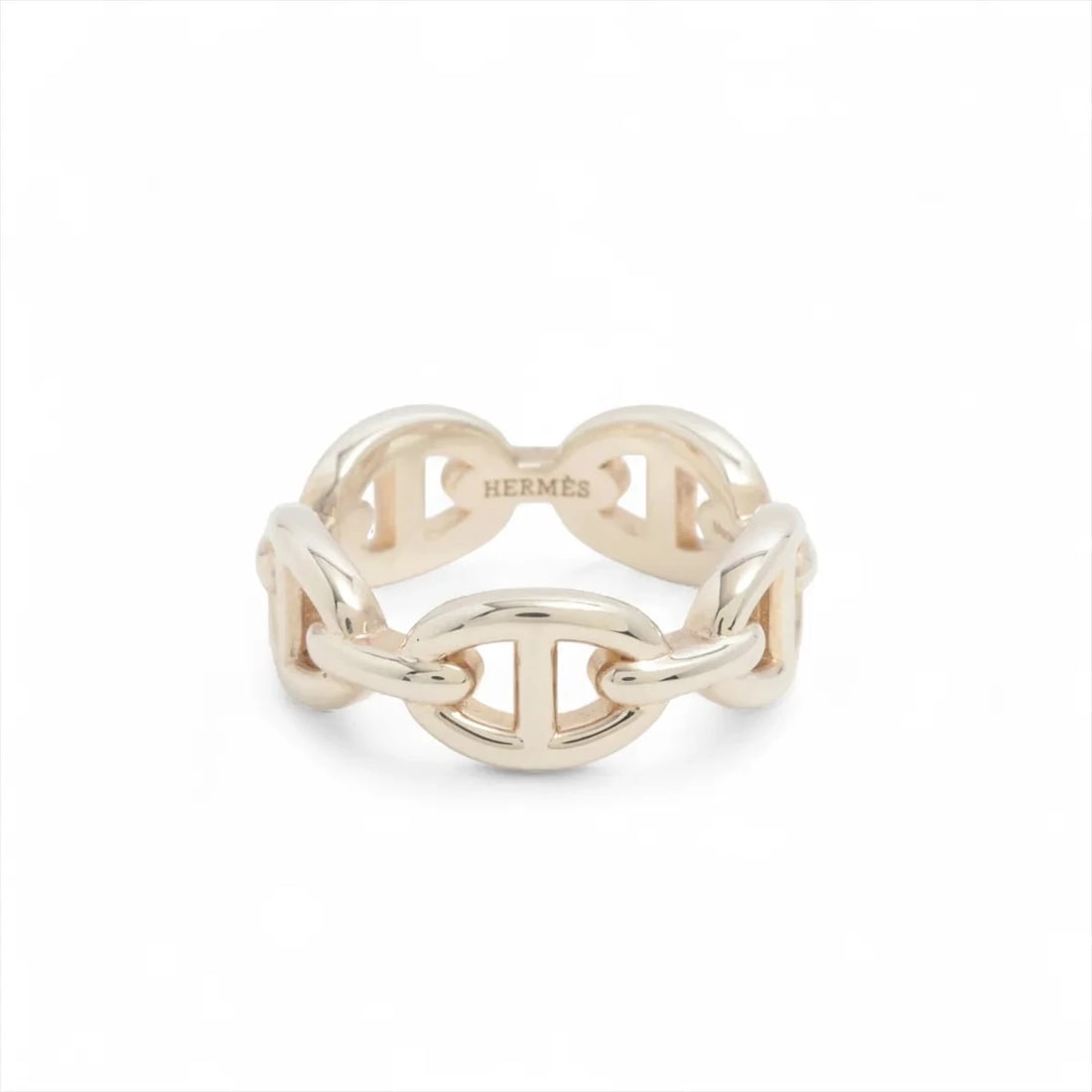 HERMES CHAINE D'ANCRE ENCHAINEE RING 925 SILVER: Hermes Chaine d'Ancre Enchainee Ring 925 Silver Brand: Hermes Type/Style: Ring Material: 925 Color: Silver Size: 6.25 - 6.5 US Accessories: None Accessories Notice: When purchasing pre-owned goods,