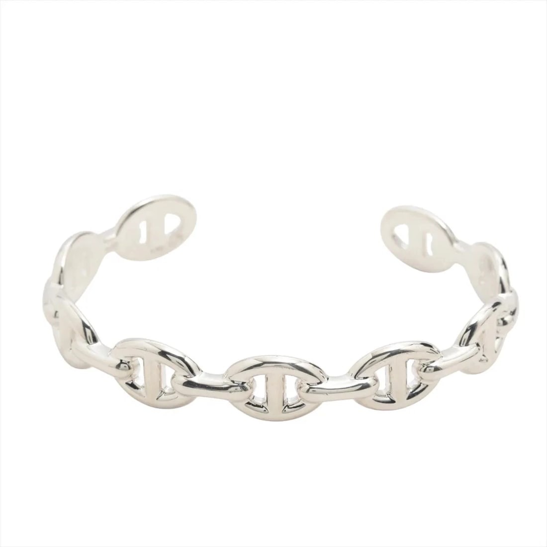 HERMES CHAINE D'ANCRE BANGLE 925 SILVER: Hermes Chaine d'Ancre Bangle 925 Silver Brand: Hermes Type/Style: Bracelet Material: 925 Color: Silver Size: Bracelet length:15.5cm Accessories: None Accessories Notice: When purchasing pr