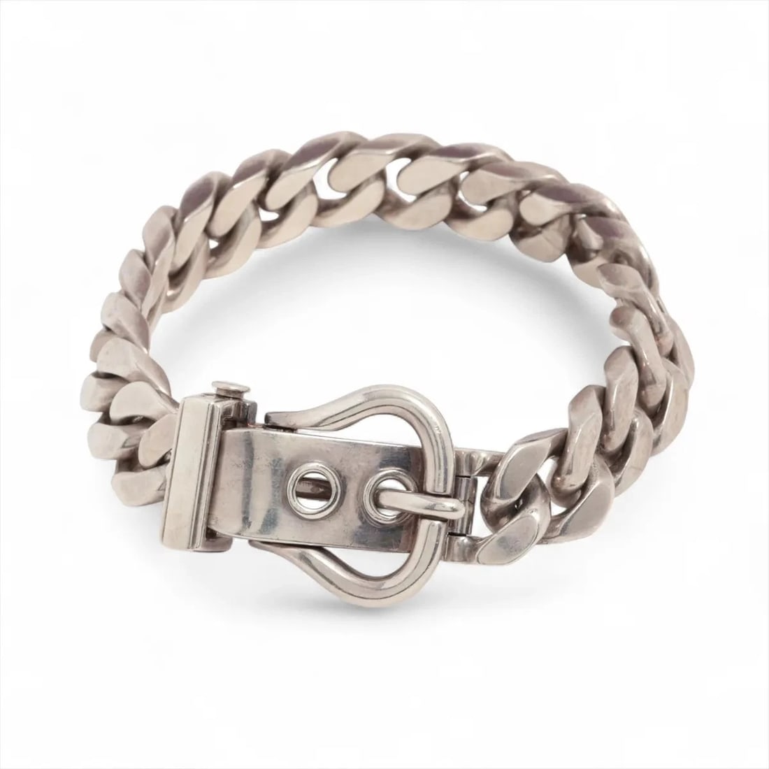 HERMES BOUCLES SERIE BRACELET 925 SILVER: Hermes Boucles Serie Bracelet 925 Silver Brand: Hermes Type/Style: Bracelet Material: 925 Color: Silver Size: Bracelet length:18cm Accessories: None Accessories Notice: When purchasing pre-owned