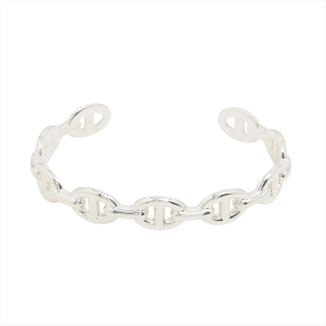 HERMES CHAINE D'ANCRE ENCHAINEE BANGLE SH 925 SILVER: Hermes Chaine d'Ancre Enchainee Bangle SH 925 Silver Brand: Hermes Type/Style: Bracelet Material: 925 Color: Silver Size: Bracelet length:15.5cm Accessories: None Accessories Notice: When