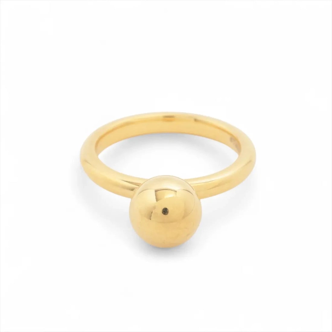 TIFFANY HARDWARE BALL RING 750(YG): Tiffany Hardware Ball Ring 750(YG) Brand: Tiffany Type/Style: Ring Material: 750(YG) Color: Yellow Gold Size: 4.75 - 5 US Accessories: None Accessories Notice: When purchasing pre-owned go