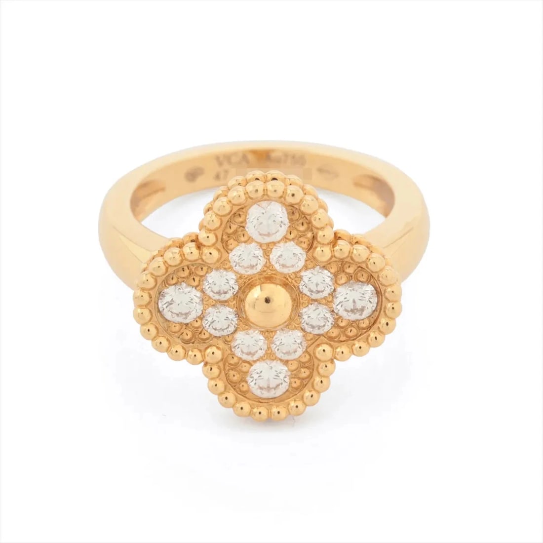 VAN CLEEF & ARPELS DIAMOND RING 750(YG): Van Cleef & Arpels diamond Ring 750(YG) Brand: Van Cleef & Arpels Type/Style: Ring Material: 750(YG) Color: Yellow Gold Size: 4US Accessories: None Accessories Notice: When purchasing pre-