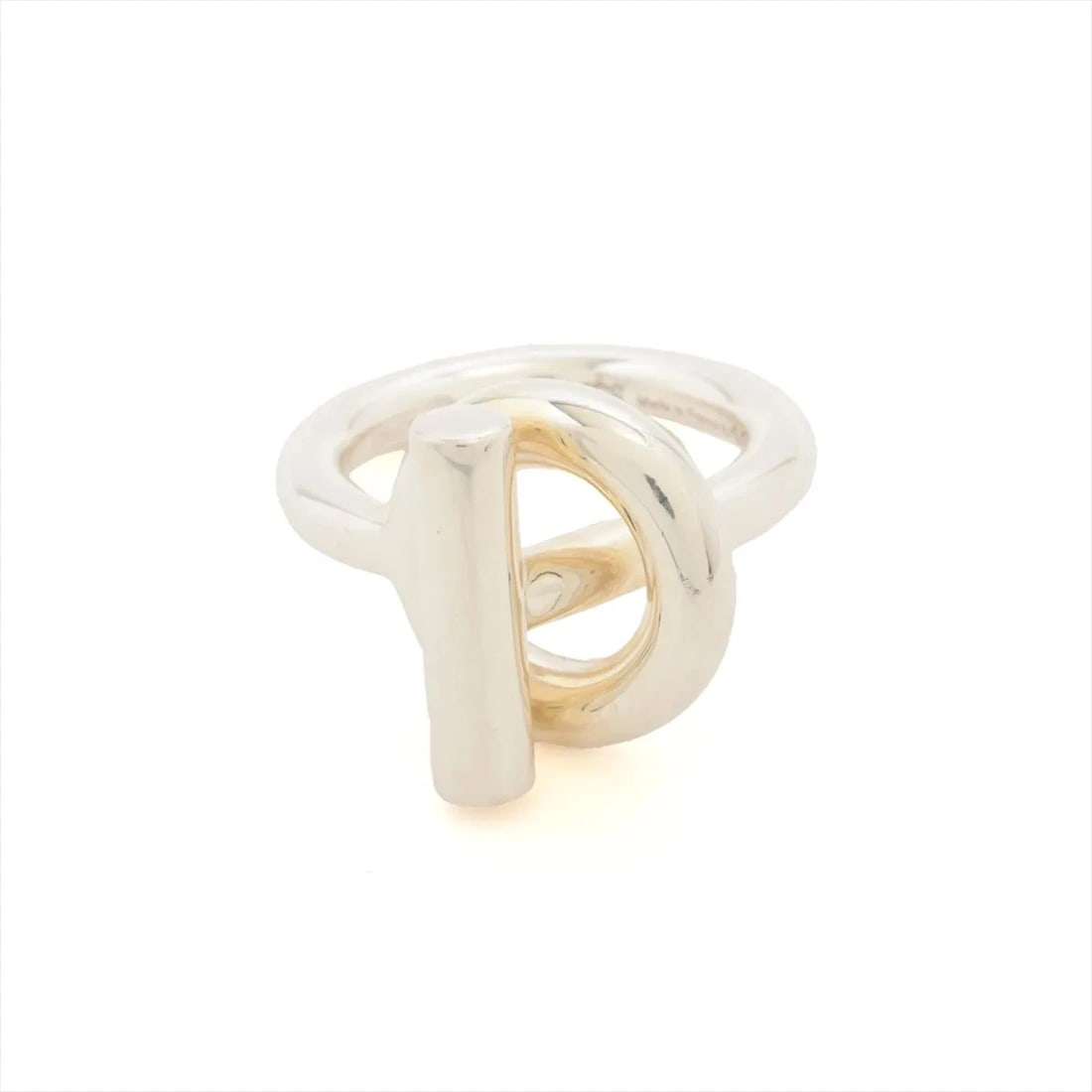 HERMES ECHAPPEE RING 925 SILVER: Hermes Echappee Ring 925 Silver Brand: Hermes Type/Style: Ring Material: 925 Color: Silver Size: 5.25 US Accessories: None Accessories Notice: When purchasing pre-owned goods, please refer to the