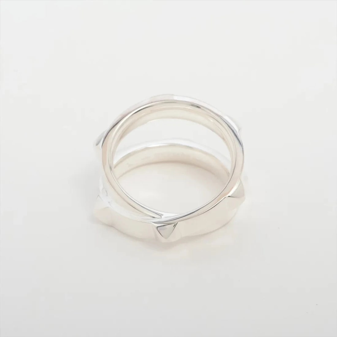 HERMES MINI CREW DOUBLE RING 925 SILVER - 2