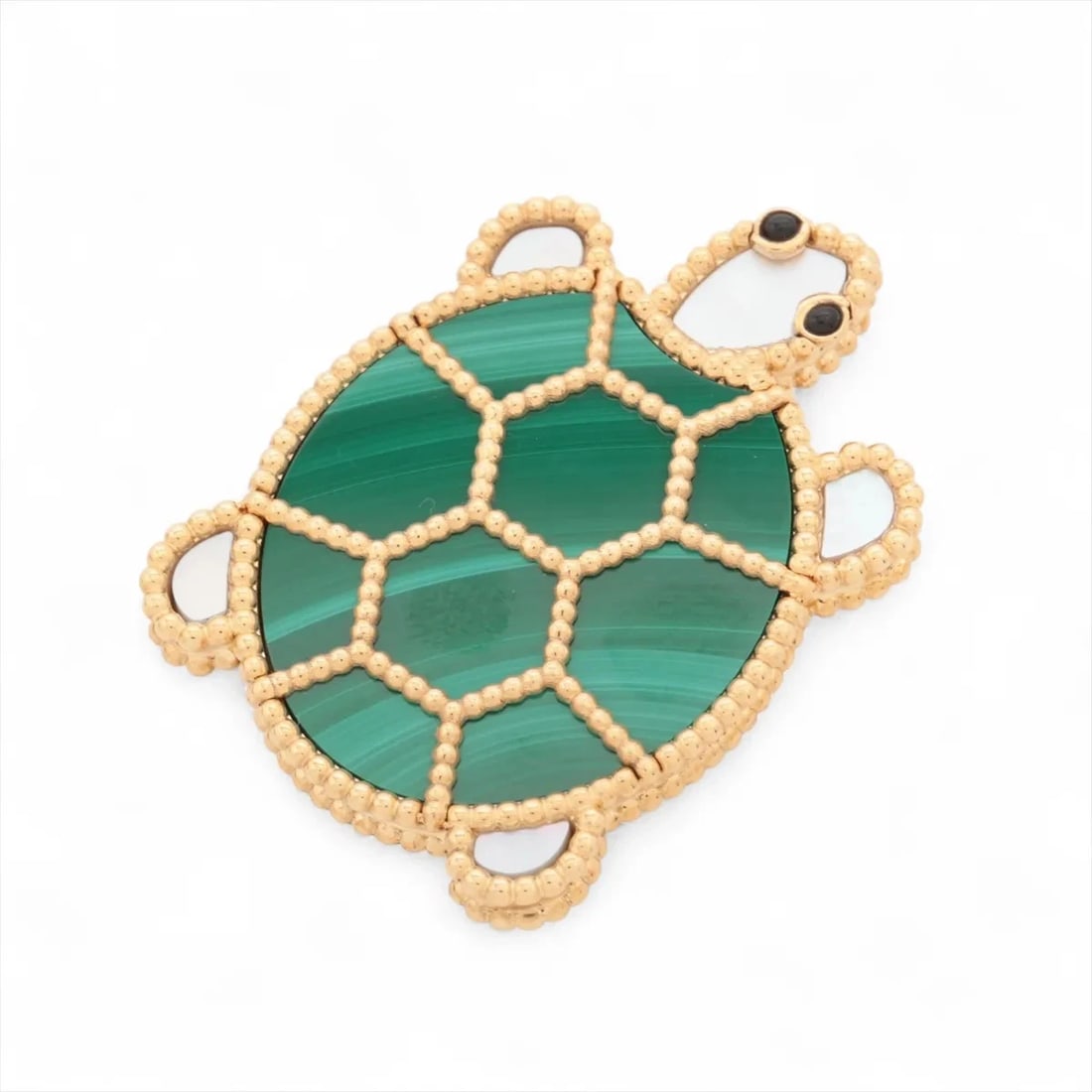 VAN CLEEF & ARPELS LUCKY ANIMALS MALACHITE S BROOCH 750(YG): Van Cleef & Arpels Lucky Animals Malachite s Brooch 750(YG) Brand: Van Cleef & Arpels Type/Style: Brooch Material: 750(YG) Color: Yellow Gold Size: None Accessories: None Accessories Notice: When