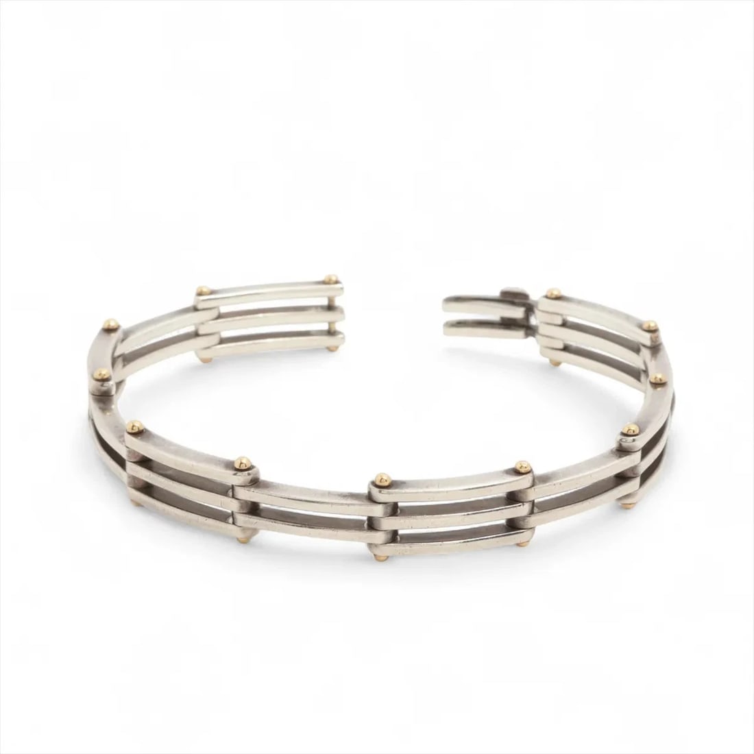 TIFFANY GATE LINK BRACELET 925?750 SILVER X GOLD: Tiffany gate link Bracelet 925?750 Silver x gold Brand: Tiffany Type/Style: Bracelet Material: 925?750 Color: Silver x gold Size: Bracelet length:19cm Accessories: None Accessories Notice: