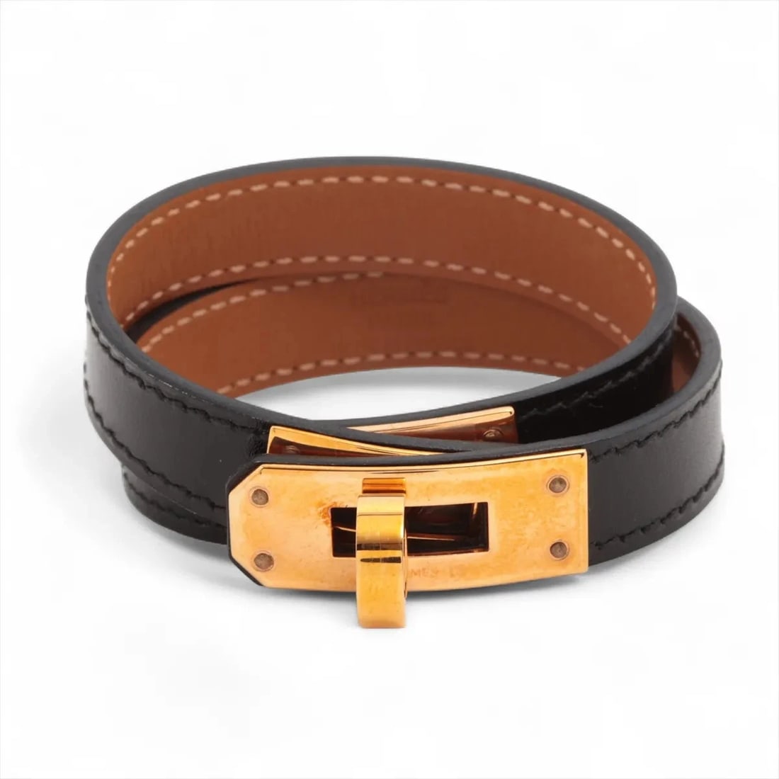 HERMES MINI KELLY DU BRACELET BOX CALF BLACK?GOLD: Hermes Mini Kelly du Bracelet Box calf Black?Gold Brand: Hermes Type/Style: Bracelet Material: Box calf Color: Black?Gold Size: Bracelet length:14cm Accessories: None Accessories Notice: When