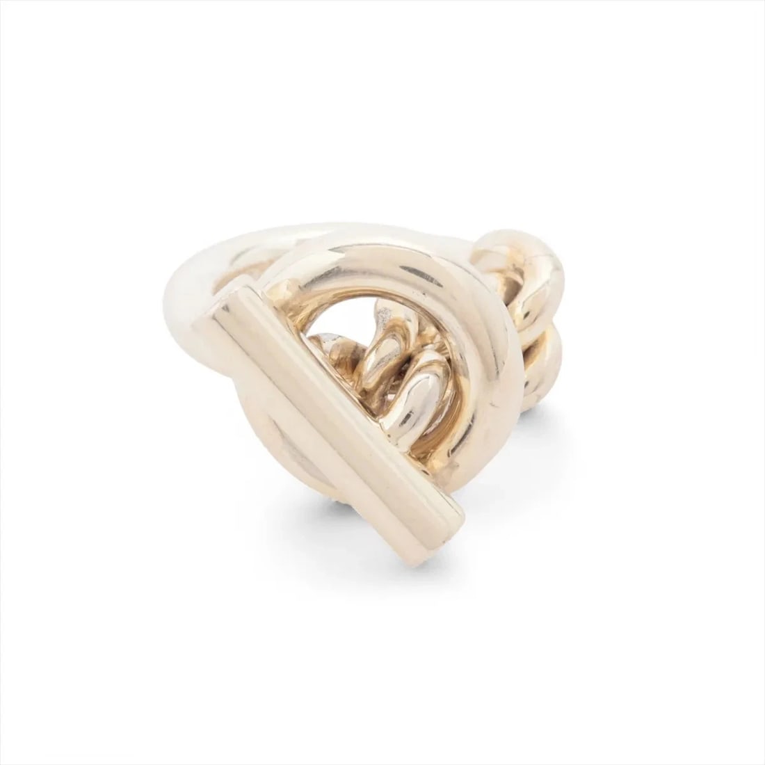HERMES CROISET RING 925 SILVER: Hermes Croiset Ring 925 Silver Brand: Hermes Type/Style: Ring Material: 925 Color: Silver Size: 4.5 US Accessories: None Accessories Notice: When purchasing pre-owned goods, please refer to the