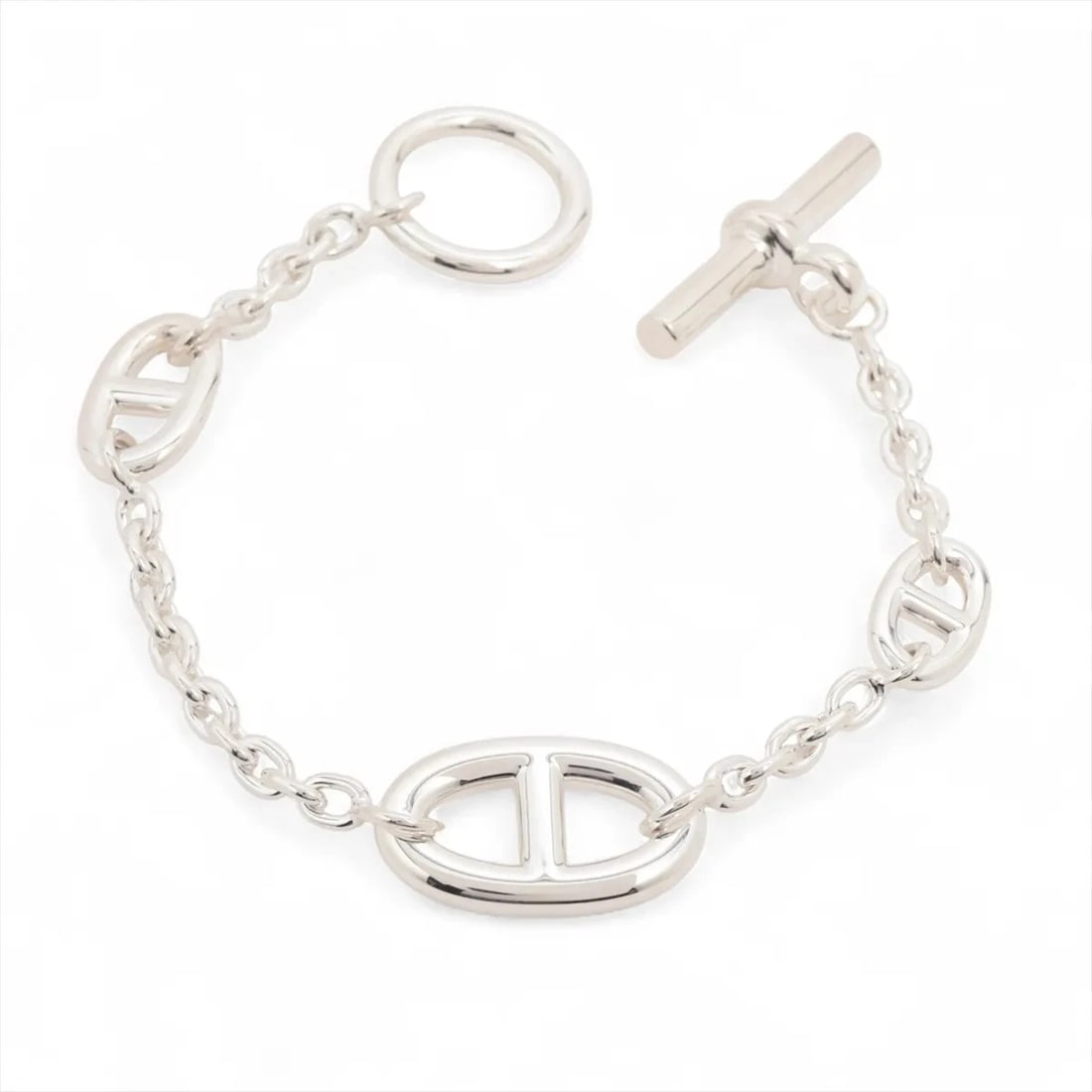 HERMES CHAINE D'ANCRE FARANDOLE BRACELET 925 SILVER: Hermes Chaine d'Ancre Farandole Bracelet 925 Silver Brand: Hermes Type/Style: Bracelet Material: 925 Color: Silver Size: Bracelet length:15cm Accessories: None Accessories Notice: When purchasing