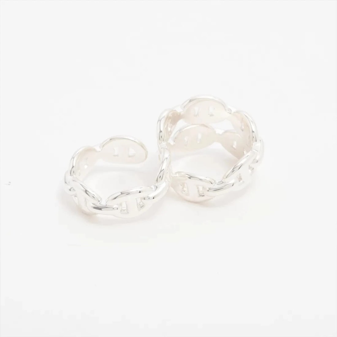 HERMES CHENE DUNKLE RING 925 SILVER - 2