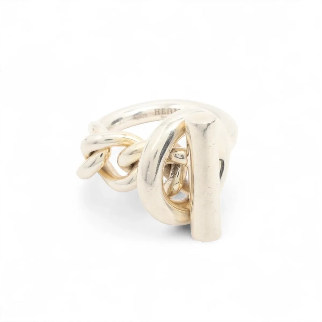 HERMES CROISETTE PM RING 925 SILVER: Hermes Croisette PM Ring 925 Silver Brand: Hermes Type/Style: Ring Material: 925 Color: Silver Size: 5.5 - 5.75 US Accessories: None Accessories Notice: When purchasing pre-owned goods, please refer