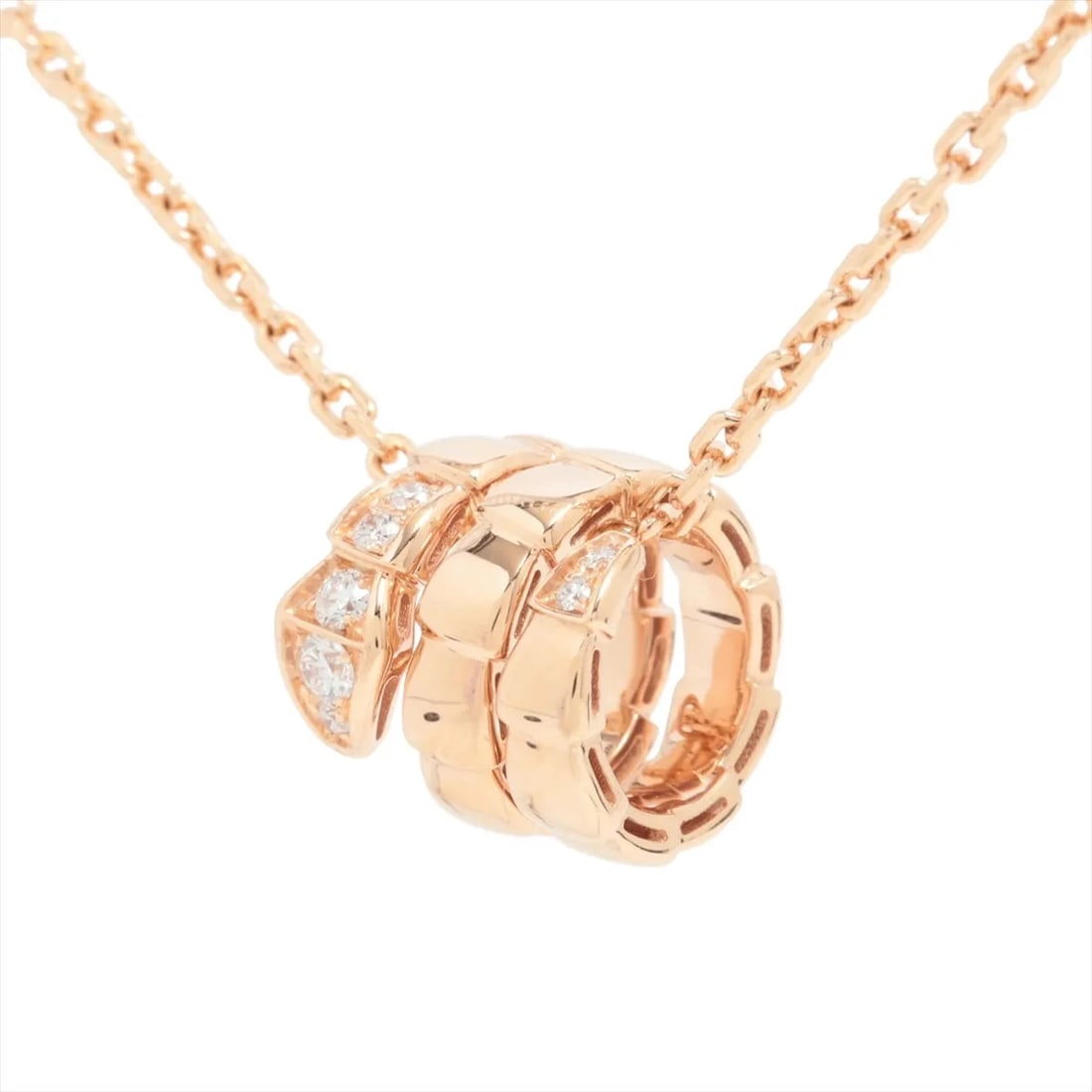 BVLGARI SERPENTI VIPER DIAMOND NECKLACE 750(PG): Bvlgari Serpenti Viper diamond Necklace 750(PG) Brand: Bvlgari Type/Style: Necklace Material: 750(PG) Color: Pink Gold Size: Chain length:43.4cm Accessories: None Accessories Notice: When