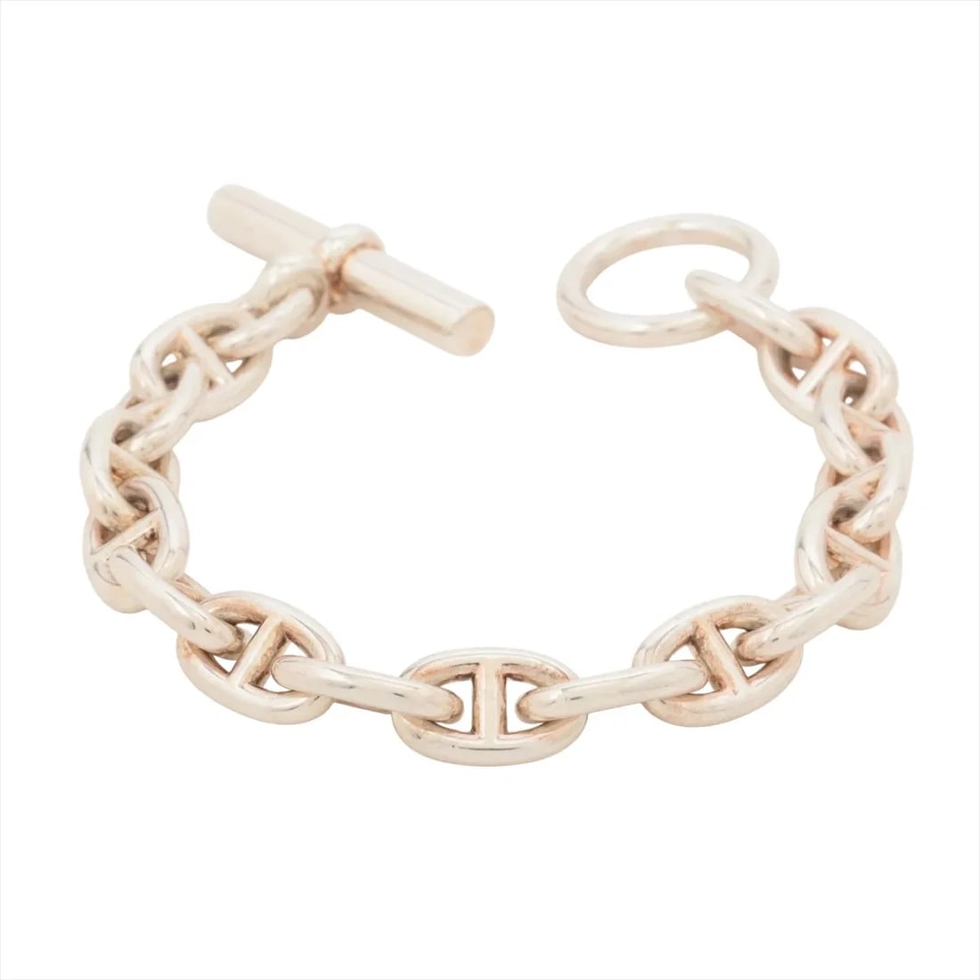 HERMES CHAINE D'ANCRE PM BRACELET 925 SILVER: Hermes Chaine d'Ancre PM Bracelet 925 Silver Brand: Hermes Type/Style: Bracelet Material: 925 Color: Silver Size: Bracelet length:13cm Accessories: None Accessories Notice: When purchasing
