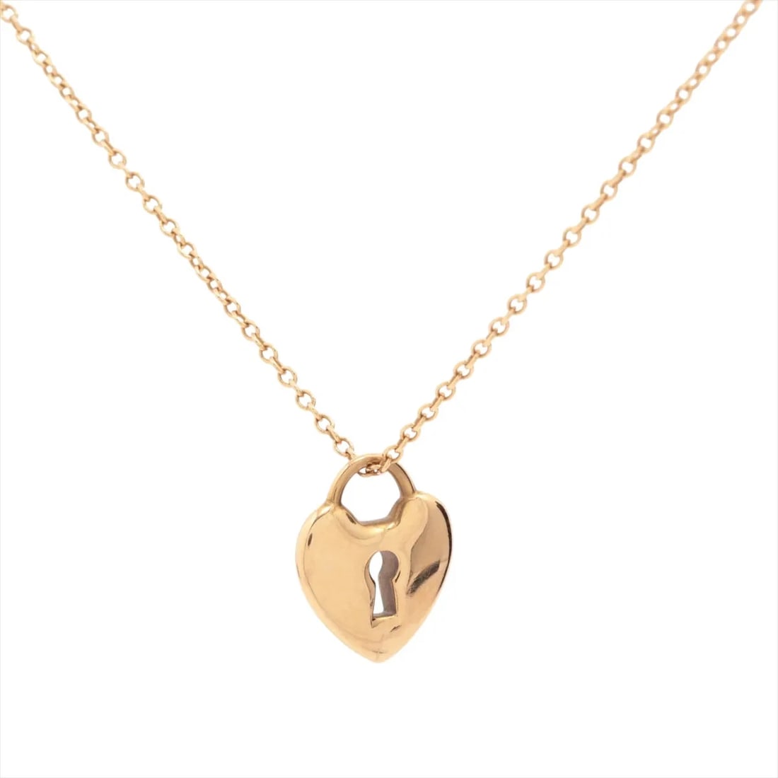 TIFFANY HEART LOCK NECKLACE 750(PG): Tiffany Heart Lock Necklace 750(PG) Brand: Tiffany Type/Style: Necklace Material: 750(PG) Color: Pink Gold Size: Chain length:42.4cm Accessories: None Accessories Notice: When purchasing p