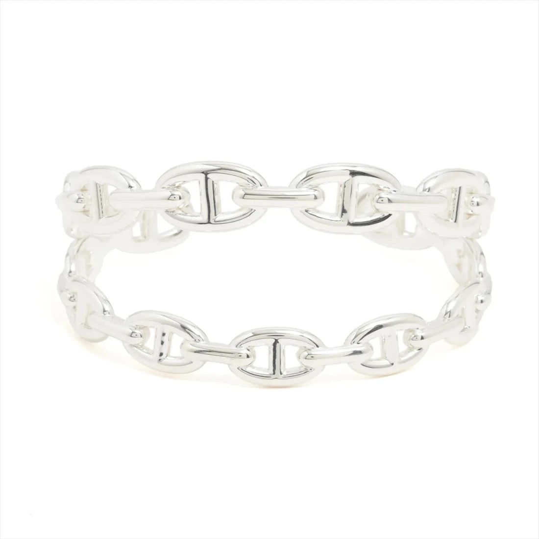 HERMES CHENE DUNKLE ENCHENEABLE BANGLE 925 SILVER: Hermes Chene Dunkle Encheneable Bangle 925 Silver Brand: Hermes Type/Style: Bracelet Material: 925 Color: Silver Size: Bracelet length:16cm Accessories: None Accessories Notice: When purch