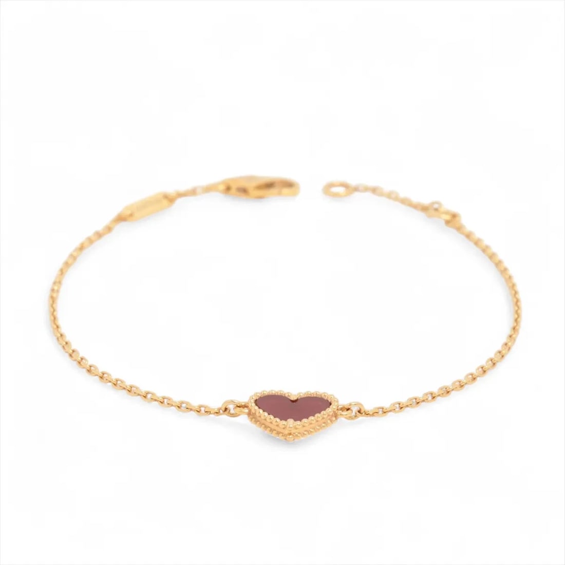VAN CLEEF & ARPELS SWEET CARNELIAN BRACELET 750(PG): Van Cleef & Arpels Sweet Carnelian Bracelet 750(PG) Brand: Van Cleef & Arpels Type/Style: Bracelet Material: 750(PG) Color: Pink Gold Size: Bracelet length:17cm Accessories: None Accessories Notice: