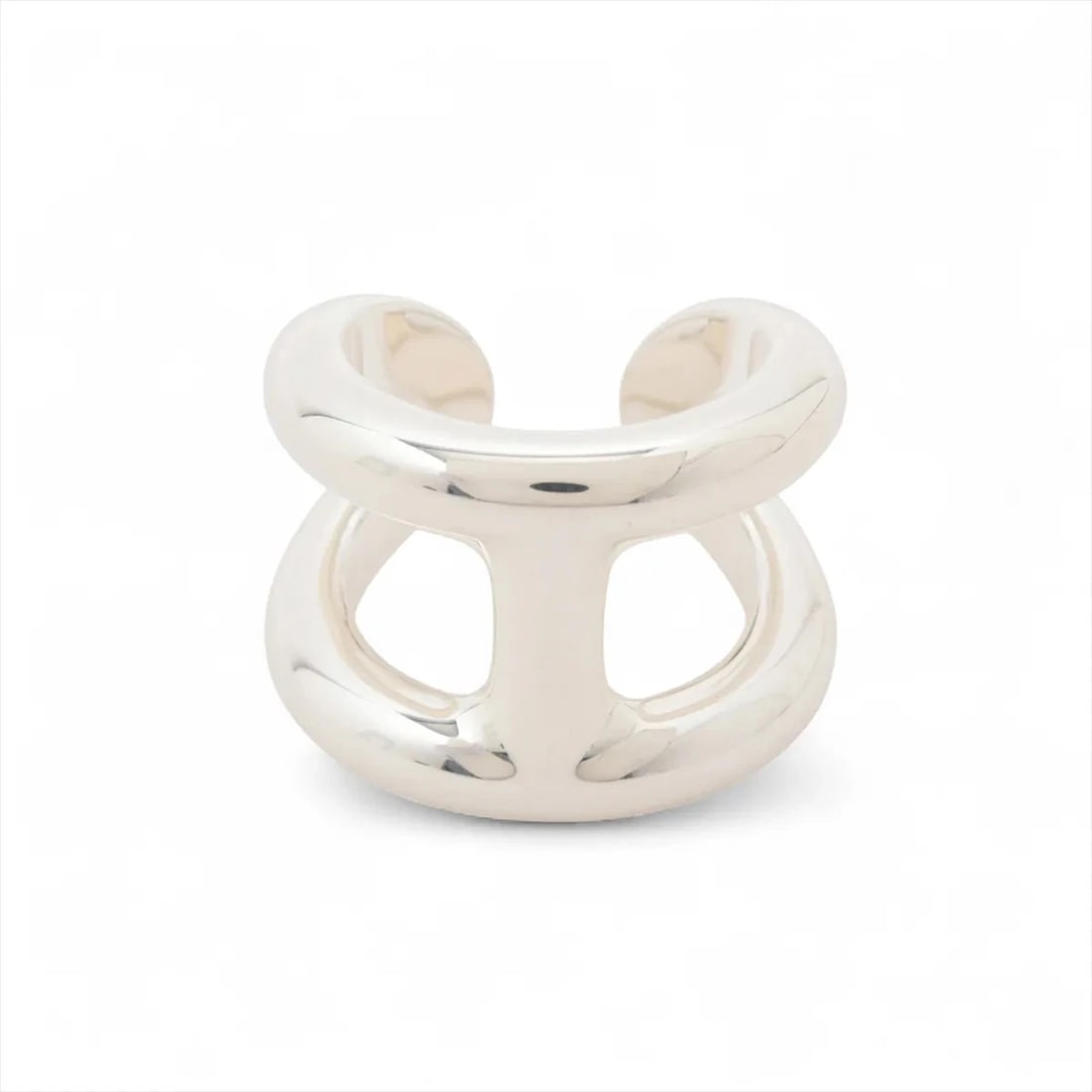 HERMES OSMO'S GM RING 925 SILVER: Hermes Osmo's GM Ring 925 Silver Brand: Hermes Type/Style: Ring Material: 925 Color: Silver Size: 4.75 - 5 US Accessories: None Accessories Notice: When purchasing pre-owned goods, please refer to