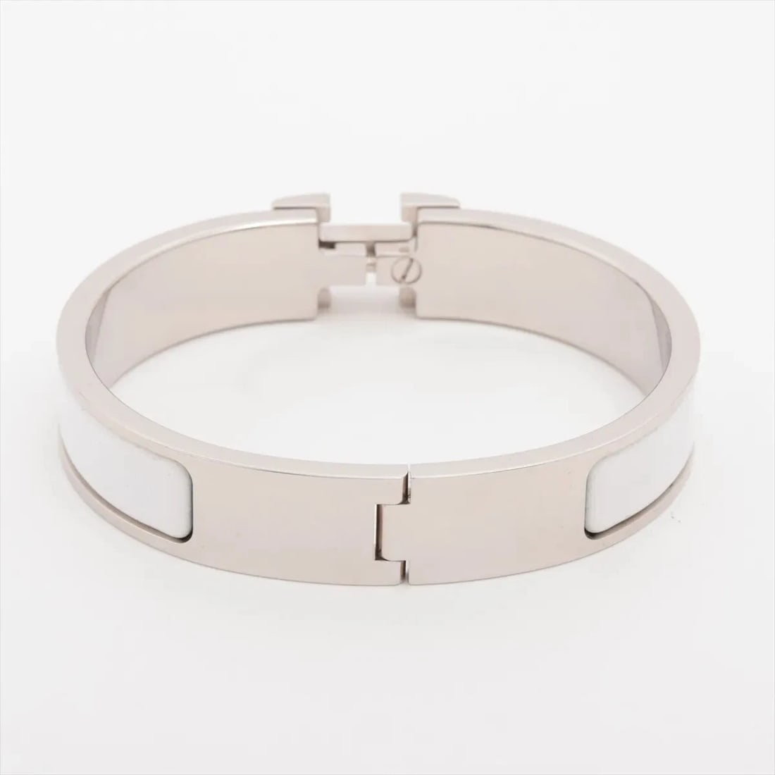 HERMES CLICK H BANGLE BANGLE GP SILVER X WHITE