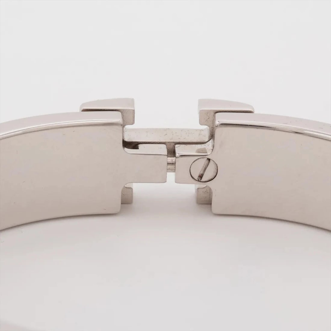 HERMES CLICK H BANGLE BANGLE GP SILVER X WHITE - 2