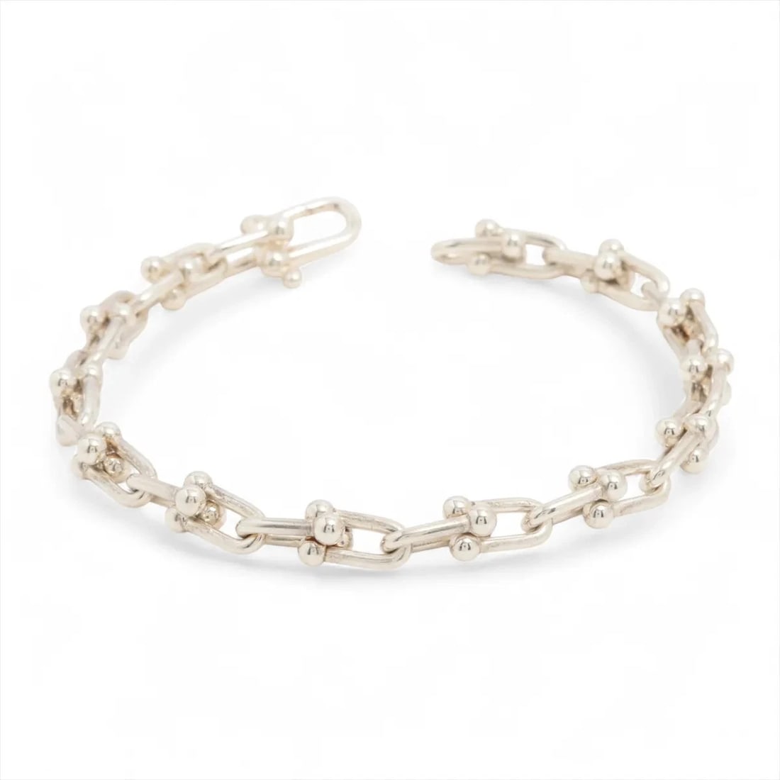 HERMES HARDWARE SMALL LINK BRACELET925 SILVER: Hermes Hardware small link Bracelet925 Silver Brand: Hermes Type/Style: Bracelet Material: 925 Color: Silver Size: Bracelet length:18.5cm Accessories: None Accessories Notice: When purchas