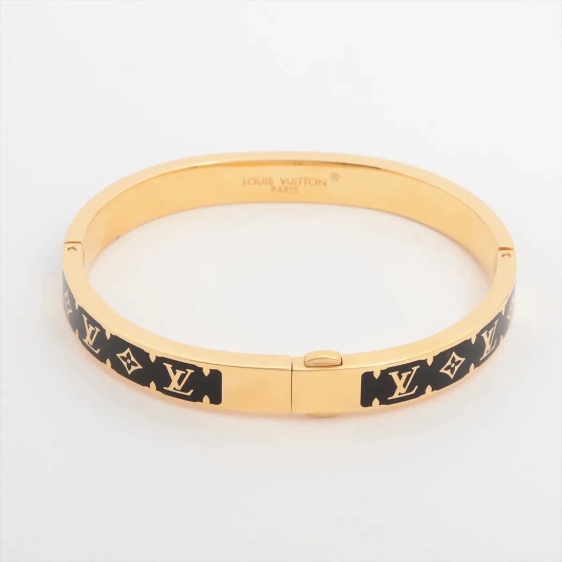 LOUIS VUITTON BANGLE M GP GOLD?BLACK (1 of 2)
