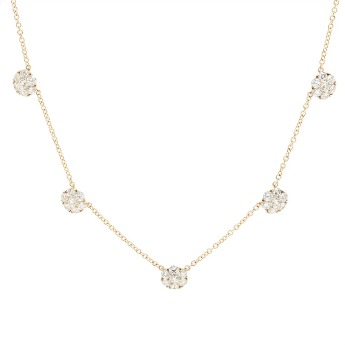 VAN CLEEF & ARPELS FLEURETTE DIAMOND NECKLACE 750(YG): Van Cleef & Arpels Fleurette diamond Necklace 750(YG) Brand: Van Cleef & Arpels Type/Style: Necklace Material: 750(YG) Color: yellow Gold Size: Chain length:41cm Accessories: None Accessories Notice:
